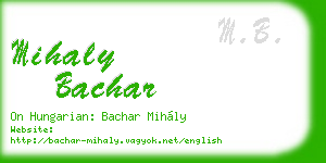 mihaly bachar business card